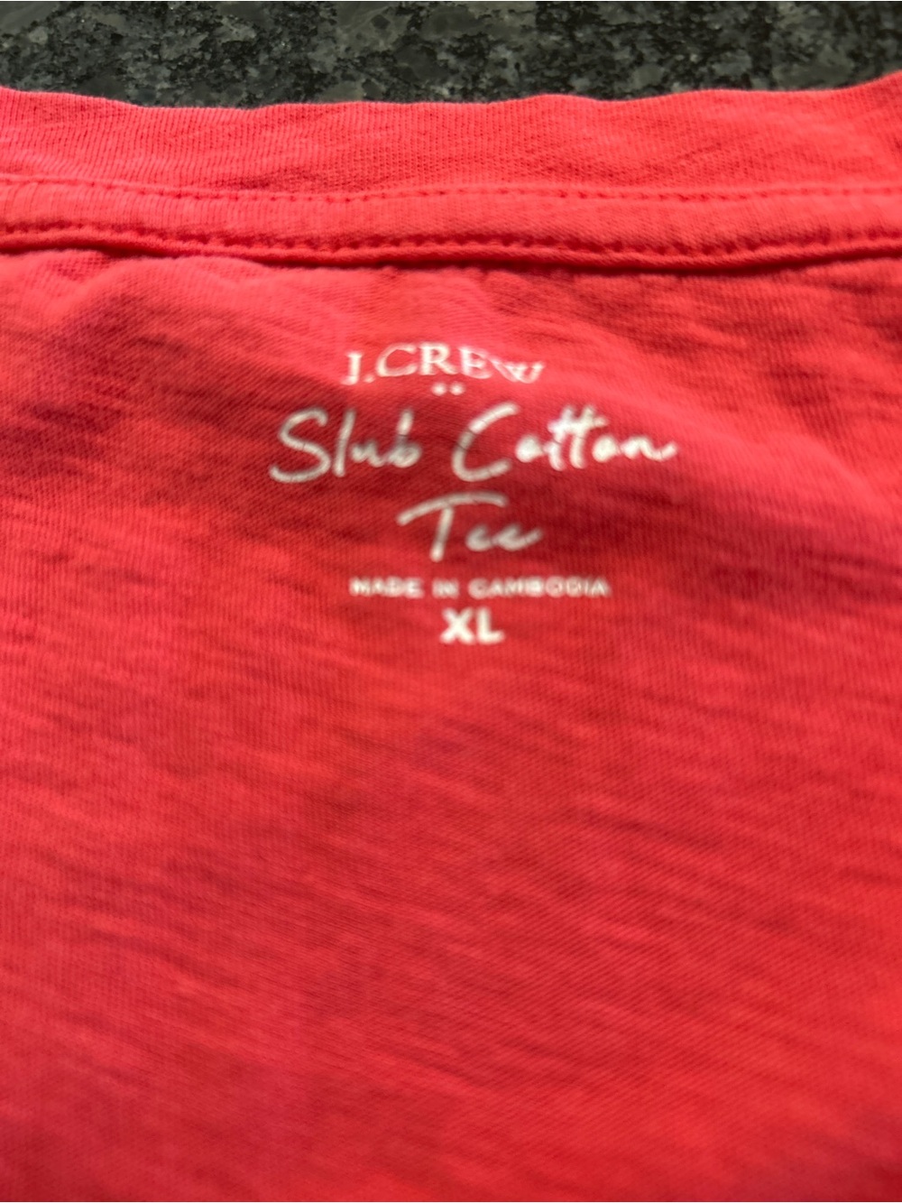 J. Crew Re-Imagined Slub Cotton V-Neck Tee Red XL - Picture 2 of 4